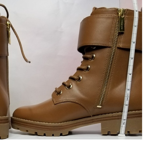 Michael Michael Kors Women's Rory Leather Combat Boot Size 6.5 Luggage NWT - Picture 7 of 8